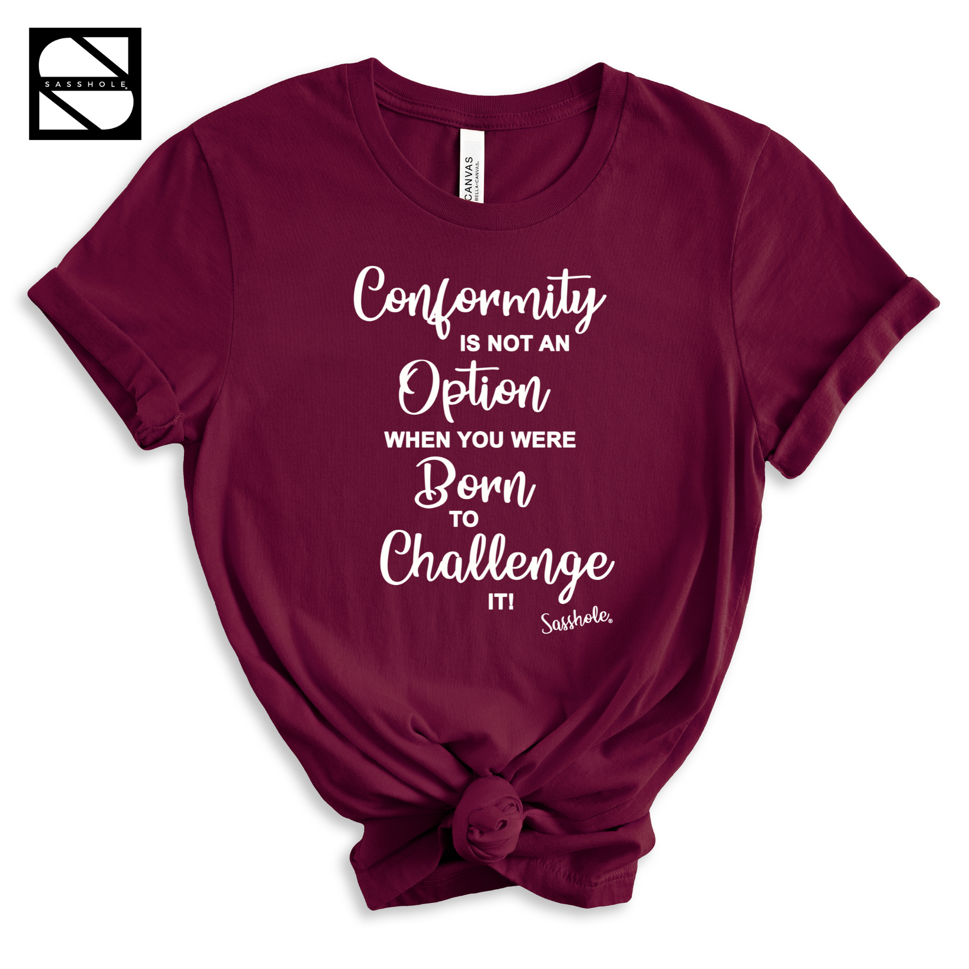 motivational maroon shirt for women