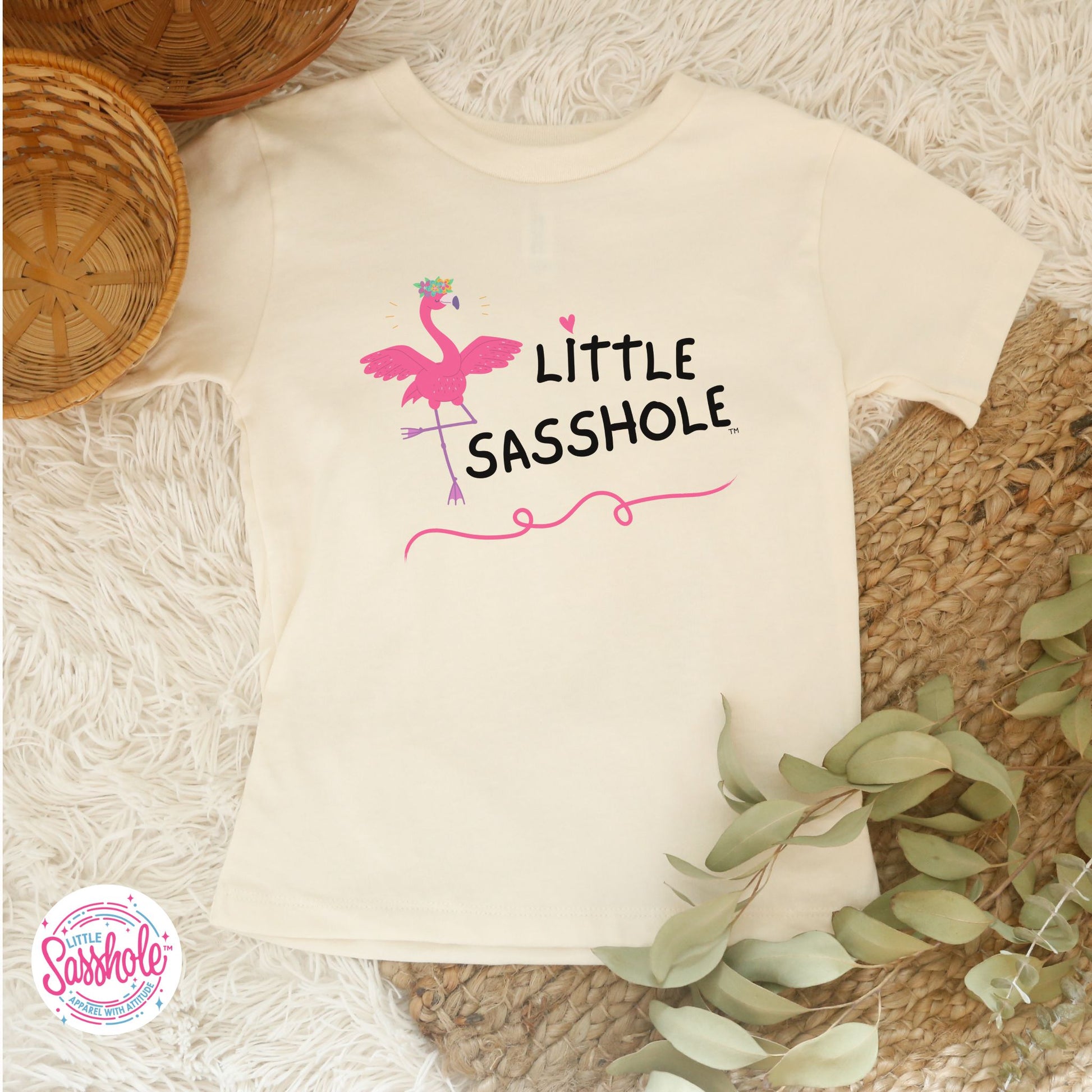 funny natural flamingo shirt for toddler